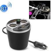 Resim 401e Araba Mp3 Bluetooth Oynatıcı Fm Verici İle 2 Soket Çakmak Splitter 2 X Usb Şarj Cihazı Gri 