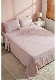Resim Allegra Pudra Çift Kişilik Yatak Örtüsü Seti Pembe 