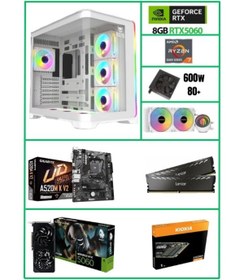 Resim RAMTECH RMT3008 Ryzen 7 5700x 16Gb Ram 8Gb Rtx 5060 1Tb M.2 Nvme SSD Sıvı Soğutmalı Hazır Oyuncu Sistem 