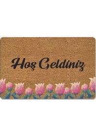 Resim Kedicikler Temalı Coco Görünümlü Dekoratif Dış Kapı Önü Ve Iç Mekan Paspası Gümüş 