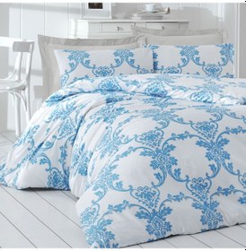 Resim Menderes Home Lanotte Saten Tek Kişilik Nevresim Takımı Valse Mavi 
