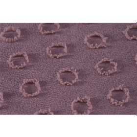 Resim Ponpon Desenli 2 Parça Tek Kişilik Yatak Örtüsü Mürdüm 