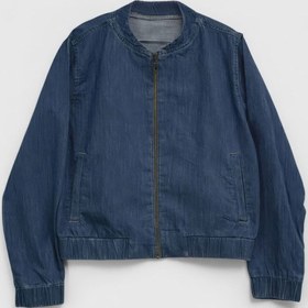 Resim Kadın Lacivert Bomber Denim Ceket Lacıvert 