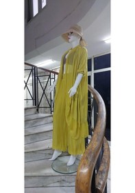 Resim Itayan Ipek Detaylı Oversize Kaftan- Pantolon Takım Hardal 