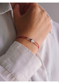 Resim Tiffany Model Deri İpli El Yapımı Silver Kırmızı Renkli Bileklik Kırmızı 