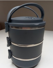 Resim BERMİRA Home Collection Freshbox 3 Katlı Yemek Termosu Sefer Tası - Gri 