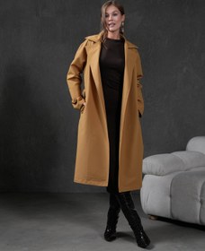 Resim minaaise Camel Astarsız Kemerli Geniş Kesim Kadın Trençkot 28177 