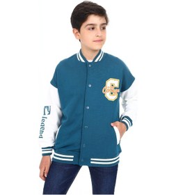 Resim Toontoy Kids Toontoy Erkek Çocuk Baskılı Kolej Hırka Petrol Mavi 
