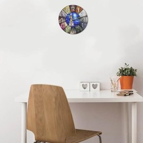 Resim caju art & decoration Izmir Saat Kulesi Resimli Renkli Ahşap Duvar Saati 