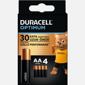 Resim Duracell Optimum 4’lü AA Alkalin Kalem Pil 