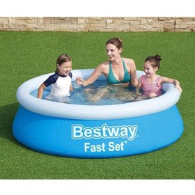 Resim Bestway Hızlı Kurulumlu Havuz 183 Cm x 51 Cm 57392 Çok Renkli 