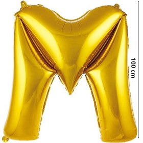 Resim M Harf Folyo Balon. 100 CM - Altın 
