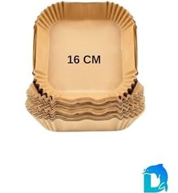 Resim Airfryer Pişirme Kağıdı, 16 cm, 50 Adet, Şeffaf Kilitli Kabında, Kare Şekilli 