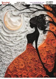 Resim Pirinç Dekopaj Kağıdı 30x42cm Pt-3651 Kadın 