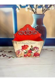 Resim Bypinaryuksel Eskitmeli Çiçekli Dekoratif Posta Kutu 