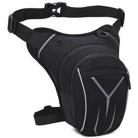 Resim Ranyeek Erkek Motor Bisikleti Ayak Çantası Siyah Su Geçirmez Çok Fonksiyonlu Jant Çantası Sporcu Askeri Stil Sürüş Eşyası Siyah 