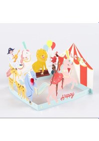 Resim Meri Meri - Circus Concertina Card - Sirk Tebrik Kartı 