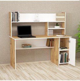 Resim Kalenderdekor1 Kalender Dekor Lucas 145 Cm Çalışma Masası Lc02 Beyaz - Meşe 