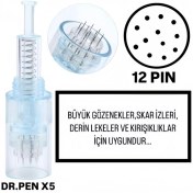 Resim H RUN GLOBAL 20 Adet ( Dr.Pen X5 - 12 PIN ) Değiştirilebilir Kartuş Dermapen Ucu ( İğne ) 