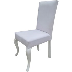 Resim Sandalye Klasik Model Kayın Aslan Ayak 2adet Giydirme Terletmez Keten Kumaş El Yapım 