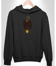 Resim Görünmez İnsan Takım Elbise Kadın Erkek Siyah Kapüşonlu Sweatshirt Hoodie Siyah 