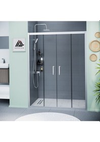 Resim Vesta D400 İki Duvar Arası 2 Sabit 2 Sürgü Duşakabin Parlak Profil Şeffaf Cam H: 190 Cm Diğer 
