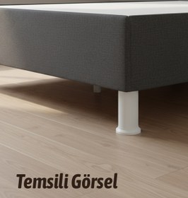 Resim Badem10 Keson 8 Adet 12 cm Beyaz Plastik Mobilya Baza Tv Ünitesi Yükseltme Ayağı Destek Ayağı 
