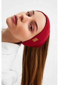 Resim Kadın Pamuklu Kaşkorse, Kaymaz, Terletmez, Ultra Hafif, Spor Saç Bandı Bandana - Tek Ebat / Bordo Bordo 
