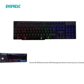 Resim AyrStore EVEREST BOREALİS KB-188 Q Usb Gökkuşağı Aydınlatmalı Gaming Klavye 