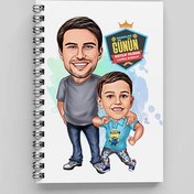 Resim En Yakın Arkadaşım Babam Karikatürlü Defter 