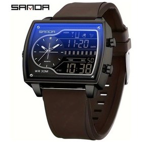 Resim Oldfriend Sanda Erkek Dijital Spor Saati Su Gecirmez Darbeye Dayanikli Kahve Siyahı Kronometre Gece Lambasi Diğer 