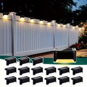 Resim 16 güneş enerjili dış mekan lambaları adım ışıkları Güneşli adım ışıkları LED avlu dekoratif ışıklar, dış kirişler merdivenler çitler sütunlar ve yollar için uygun 