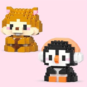 Resim 2 Adet Minyatür Sevimli Karakter Hayvan Yapı Blokları Oyuncakları, Aslan&Koyun, Tavuk&Fil, Hamster&Penguen, At&Timsahlar, Gergedan&Ayısı, Kaplan ve Noel/Doğum Günü Hediyesi 
