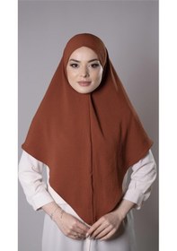 Resim Hürrem Bone Kiremit Pratik Hazır Geçmeli Tesettür Eşarp Aerobin Kumaş Düz Hijab 2309 05 