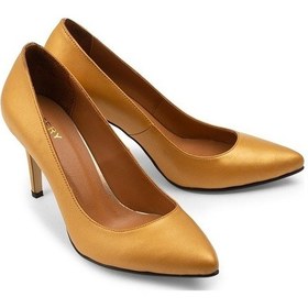Resim Deery Hakiki Deri Sarı Kadın Stiletto Sarı 