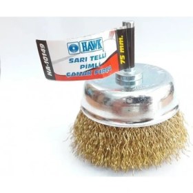 Resim Hawk HA10149 Pimli Sarı Tel Çanak Fırça 75 mm 