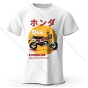 Resim Bolf Retro Bisiklet Sanat Tişört %100 Premium Pamuk Slim Fit El Boyalı Motosiklet Baskılı Tişört - Sürüş Tutkunları İçinwhıte 