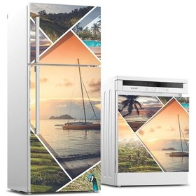 Resim Buzdolabı Ve Bulaşık Makinası Beyaz Eşya Sticker Kaplama Seyehat 