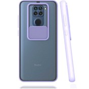 Resim FMK Aksesuar Xiaomi Redmi Note 9 Mor , Sürgülü Kamera Korumalı Lensi , Kapak Kılıf Lens 