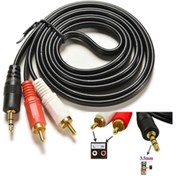 Resim Genel Markalar Aux Ses Kablosu 2rca 3.5mm St E 3 Metre Gold Hd-4250 