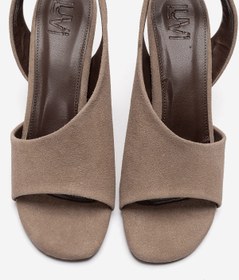 Resim LuviShoes ZYRA Vizon Süet Kadın Dolgu Topuklu Ayakkabı 