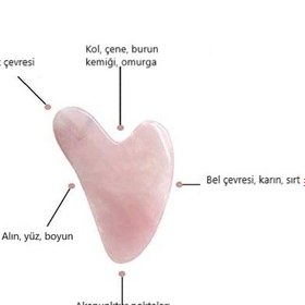 Resim Kalp Kuvars Gua Sha Taşı Aşkın ve Barışın Taşı 