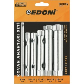 Resim Kovan Anahtar Seti, 6 Parça, Ergonomik El Tutamağı, Dayanıklı Çelik Malzeme, 8-17 mm Arası Kovan Anahtarları, Endüstriyel Kullanıma Uygun, Kompakt, Ekonomik, Onarım Bakım Takım Seti 