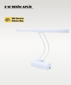 Resim 6w Beyaz Flüt Aplik 6500k Beyaz Işık Beyaz 