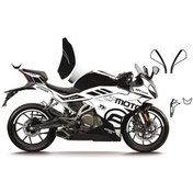 Resim Cfmoto 250sr "siyah - Beyaz" Racıng Bjk Model Parçalı Motosıklet Kaplama Stıcker Etıket Modelı 