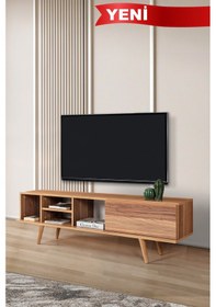 Resim 3632 Ela 160 Cm Ahşap Ayaklı Tv Ünitesi , Söğüt , Tv Sehpası , Salon , Oturma Odası Diğer 