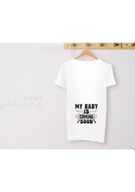 Resim Bk Gift Espri Tasarımlı Beyaz Hamile Tişörtü, Hamileye Hediye, Yeni Anne Hediyesi, Arkadaşa Hediye-9 001 