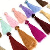 Resim 1 adet Premium 14.99cm Düz Renk Düz Bebek Saç Peruk - Yüksek Sıcaklığa Dayanıklı Polyester, BJD Bebekler için Kolay DIY Şekillendirme, Dayanıklı & Çok Yönlü, Kısa Saç Perukları 