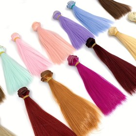 Resim 1 adet Premium 14.99cm Düz Renk Düz Bebek Saç Peruk - Yüksek Sıcaklığa Dayanıklı Polyester, BJD Bebekler için Kolay DIY Şekillendirme, Dayanıklı & Çok Yönlü, Kısa Saç Perukları 