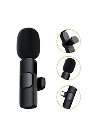 Resim Type-c 2 Adet Mikrofonlu Tek Alıcılı Kablosuz Vlog Yaka Mikrofonu 